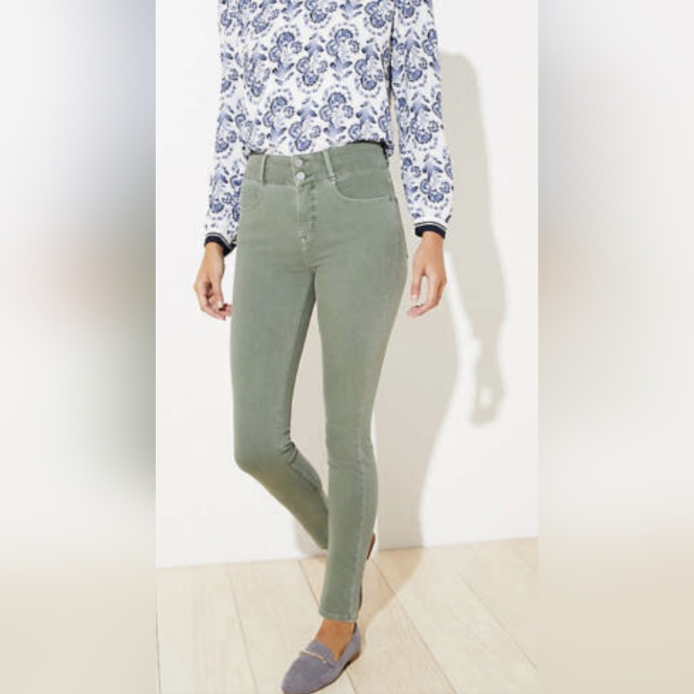 LOFT Double Shank High Rise Slim Pocket Skinny Jeans - Evergreen Haze - Size 28